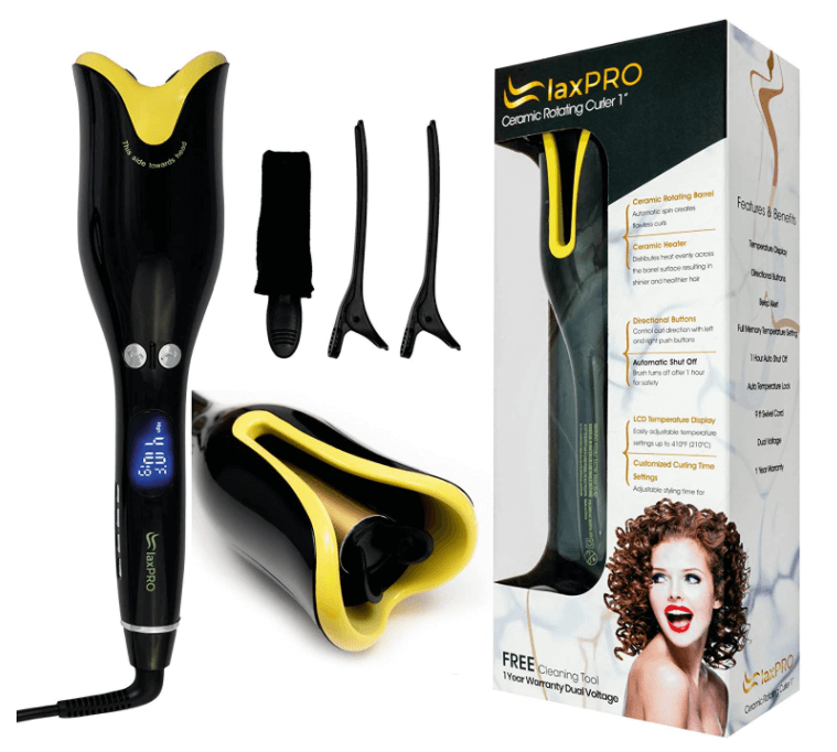 laxPRO Ceramic Hair Curler with branded packaging