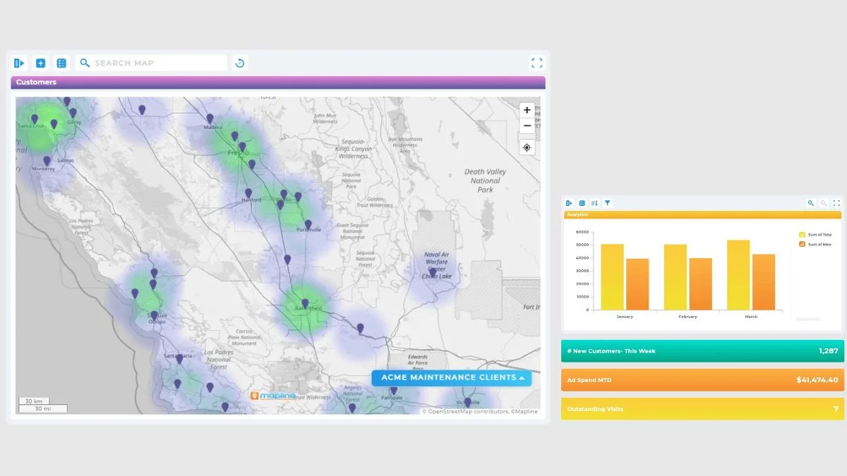 Geospatial analysis vs spreadsheet view comparison for transport operations