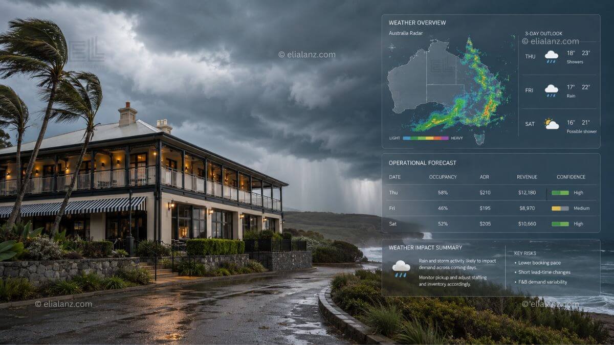 Hotel forecasting weather data storm forecast dashboard