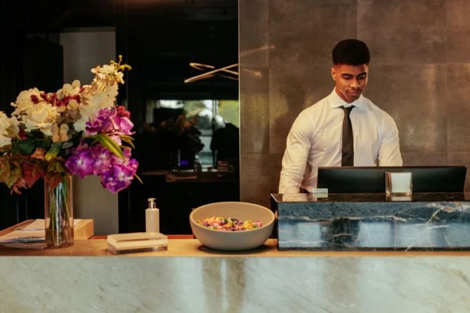 Utilisation vs occupancy visualised through a modern hotel reception