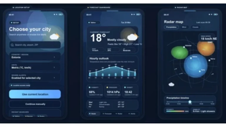 Weather data integration with operations data on a dashboard screen