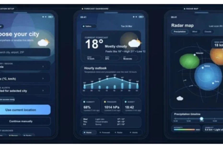 Weather data integration with operations data on a dashboard screen